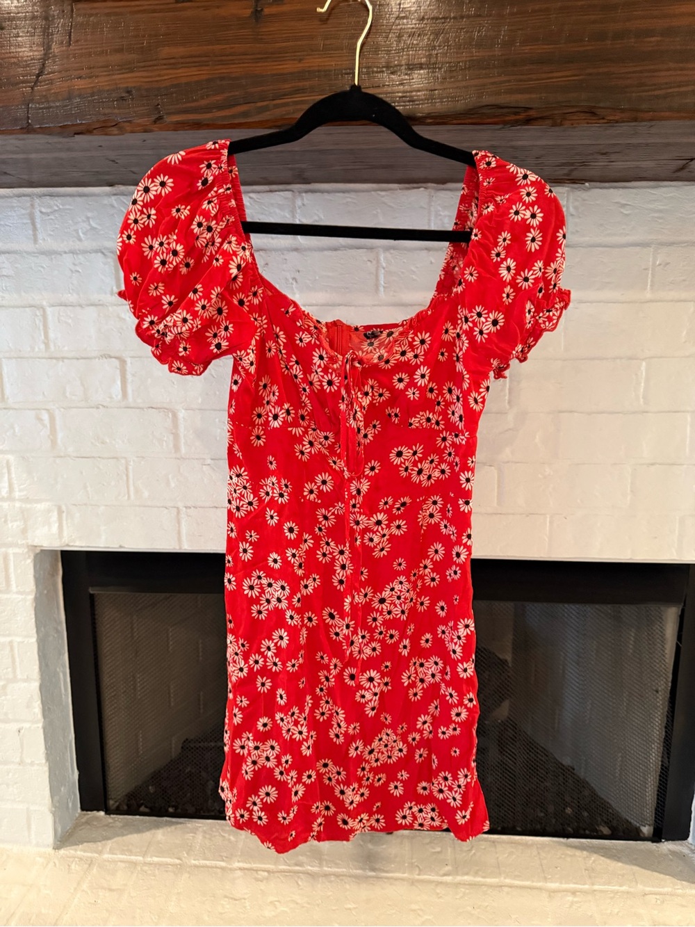 Zaful Red Daisy Print Mini Dress